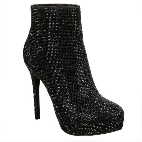 Thalia Sodi Shoes - Thalia Sodi brand black rhinestone bling ankle boots w/stiletto heel size 9 NEW